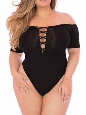 Black Lace Up Bodysuit